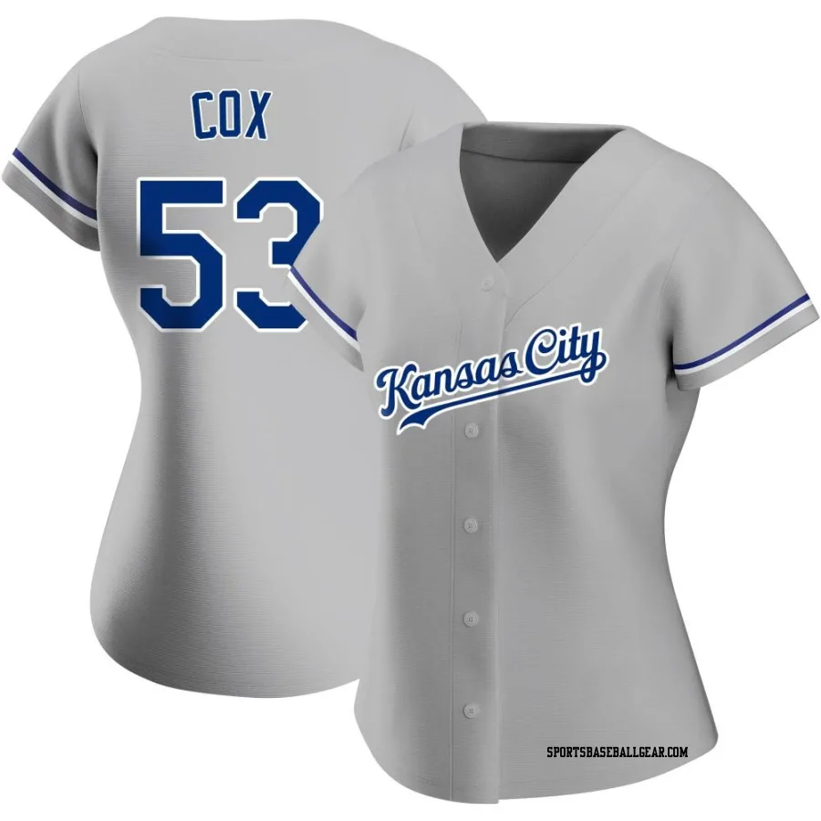 Austin Cox Women's Kansas City Royals Gray Authentic Road Jersey