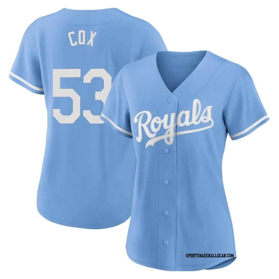 Austin Cox Women's Kansas City Royals Light Blue Replica 2022 Alternate Jersey