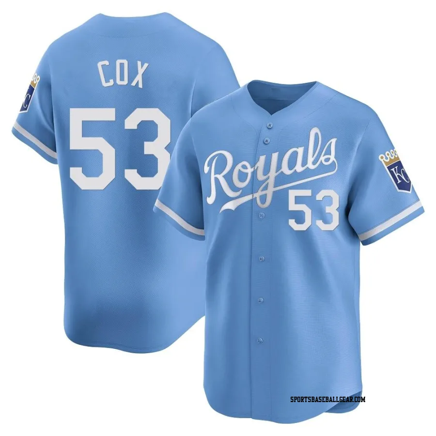 Austin Cox Youth Kansas City Royals Light Blue Limited Alternate Jersey