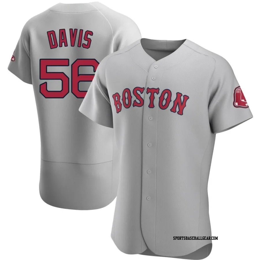 Austin Davis Men's Boston Red Sox Gray Authentic Road Jersey