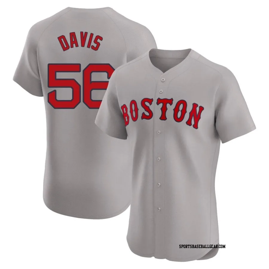 Austin Davis Men's Boston Red Sox Gray Elite Road Jersey