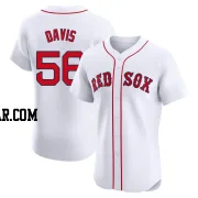 Austin Davis Men's Boston Red Sox White Elite Home Patch Jersey