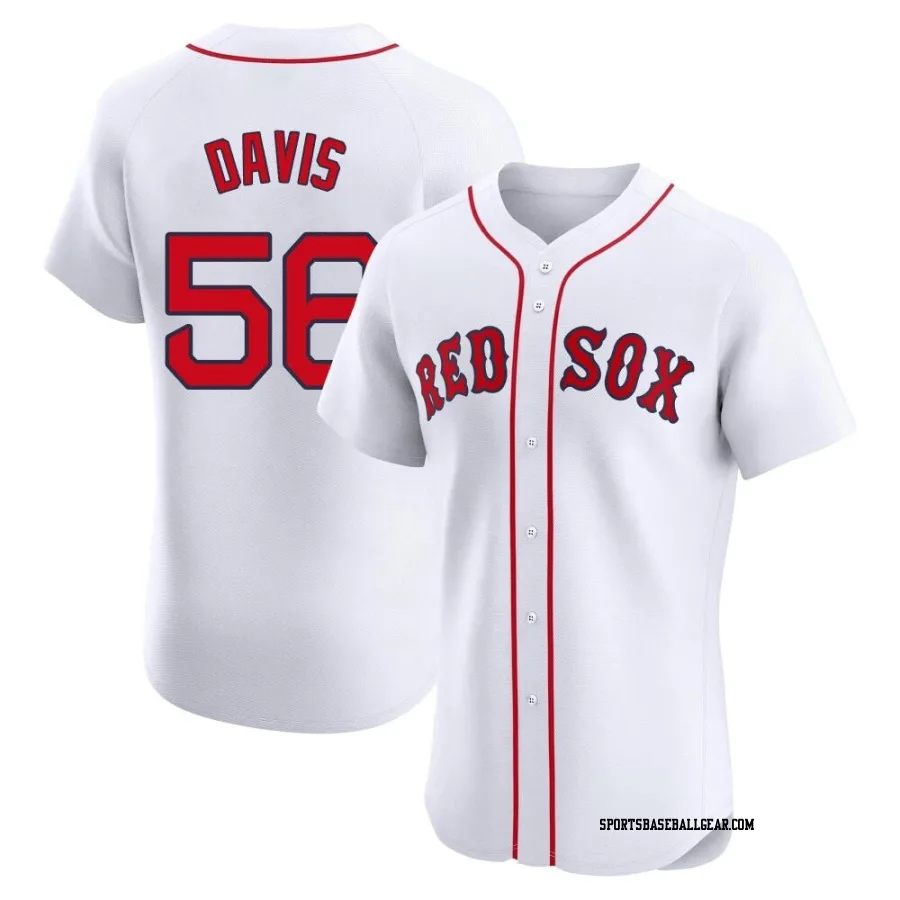 Austin Davis Men's Boston Red Sox White Elite Home Patch Jersey