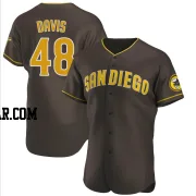 Austin Davis Men's San Diego Padres Brown Authentic Road Jersey