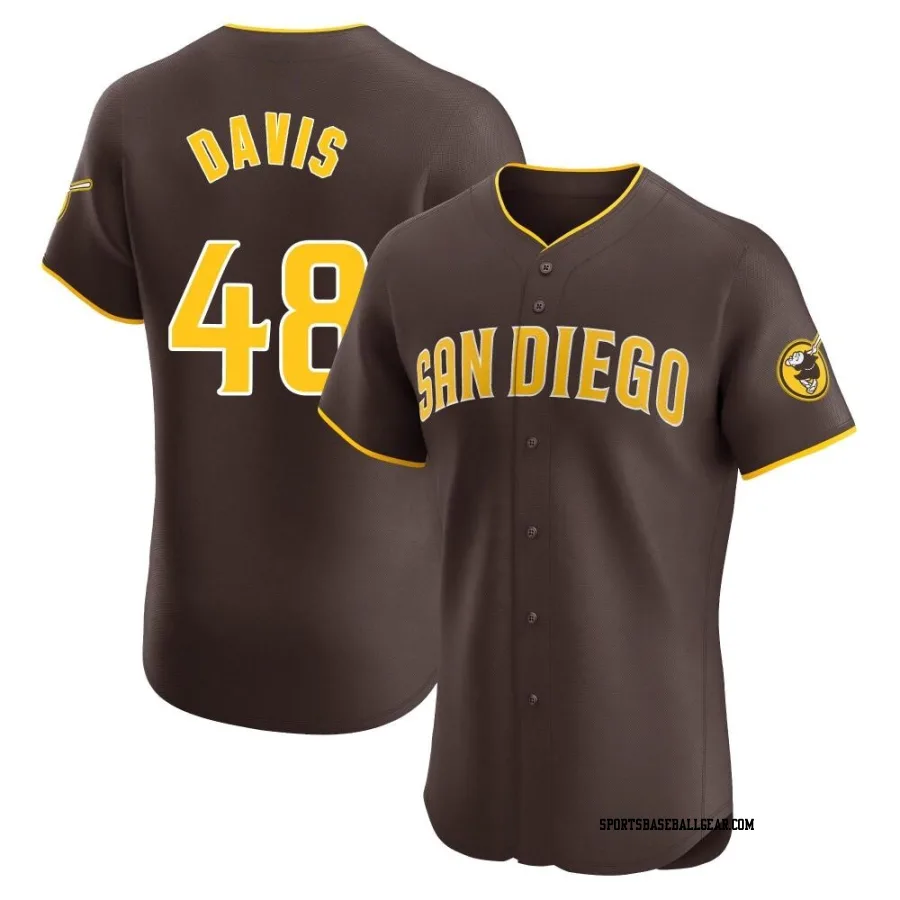 Austin Davis Men's San Diego Padres Brown Elite Road Vapor Premier Jersey