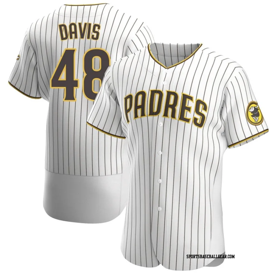 Austin Davis Men's San Diego Padres White/Brown Authentic Home Jersey