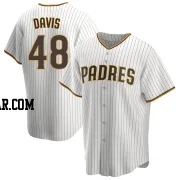 Austin Davis Men's San Diego Padres White/Brown Replica Home Jersey