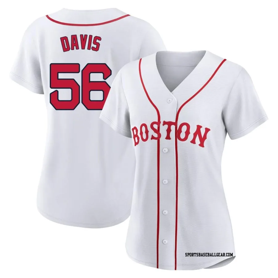 Austin Davis Women's Boston Red Sox White Authentic 2021 Patriots' Day Jersey