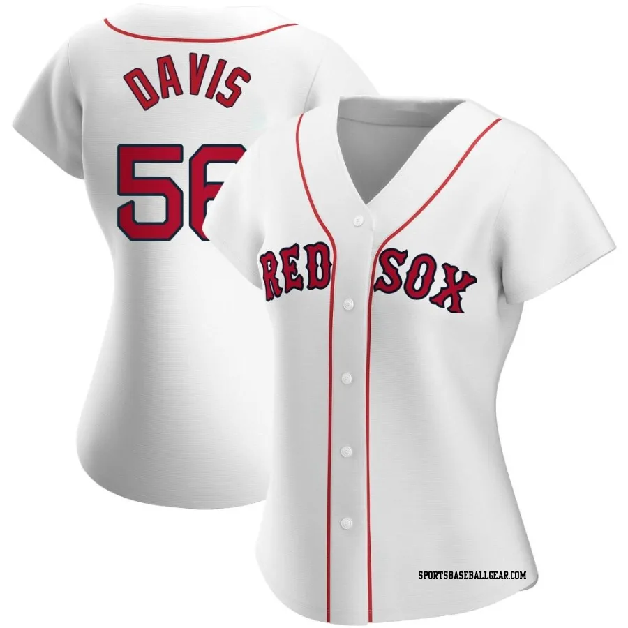 Austin Davis Women's Boston Red Sox White Authentic Home Jersey