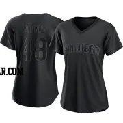 Austin Davis Women's San Diego Padres Black Authentic Pitch Fashion Jersey