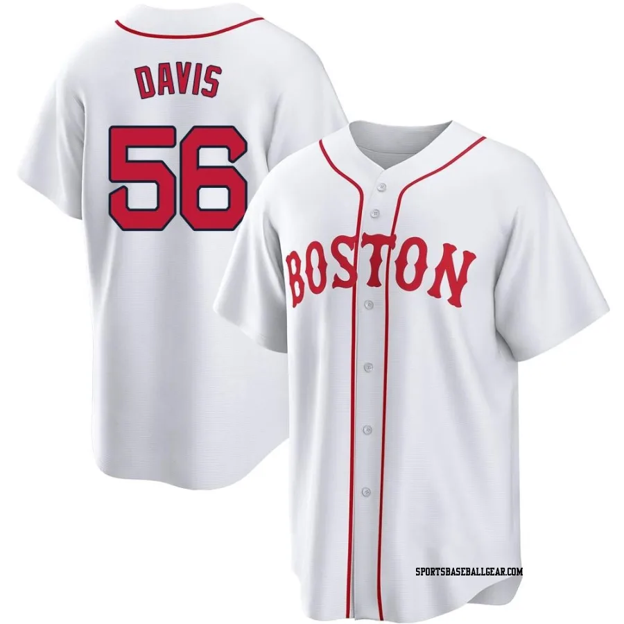 Austin Davis Youth Boston Red Sox White Replica 2021 Patriots' Day Jersey