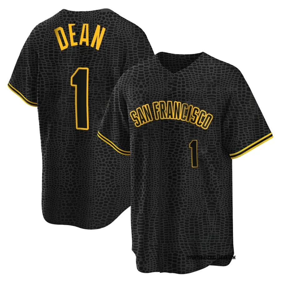 Austin Dean Men's San Francisco Giants Black Replica Snake Skin City Jersey