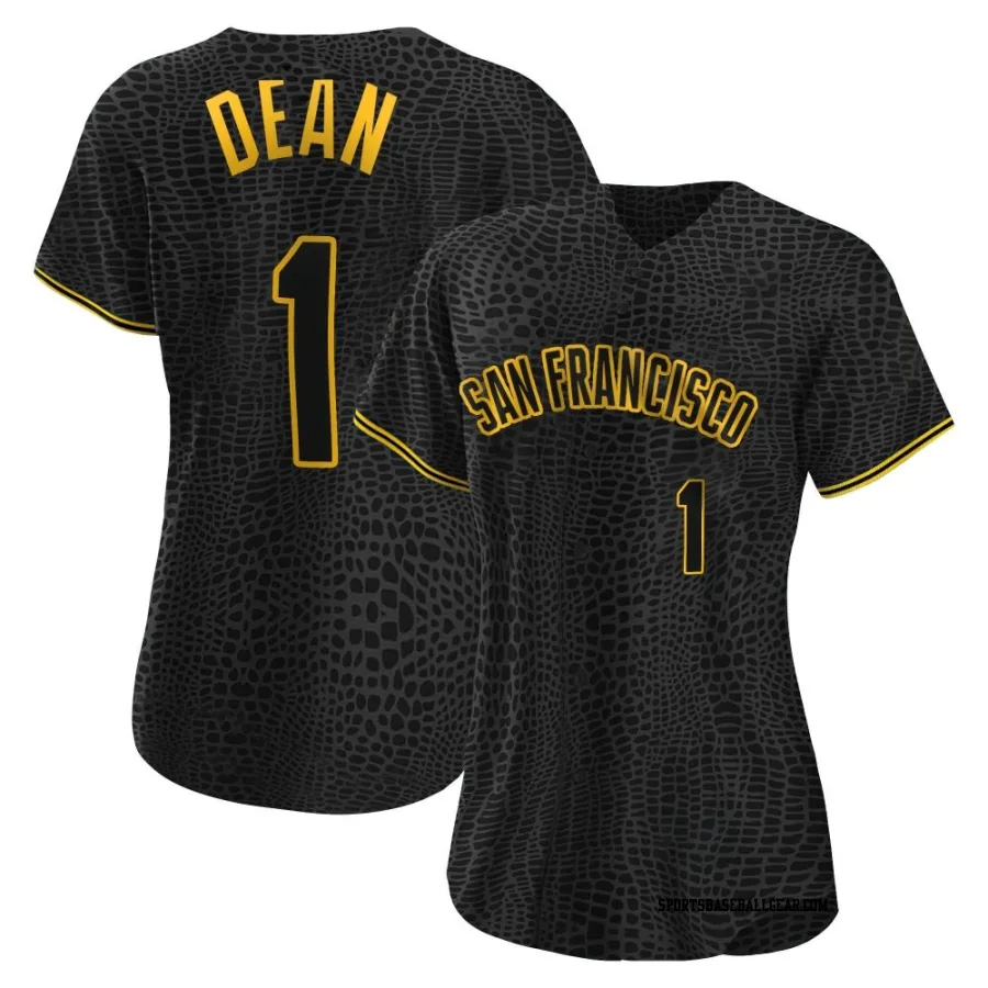 Austin Dean Women's San Francisco Giants Black Authentic Snake Skin City Jersey