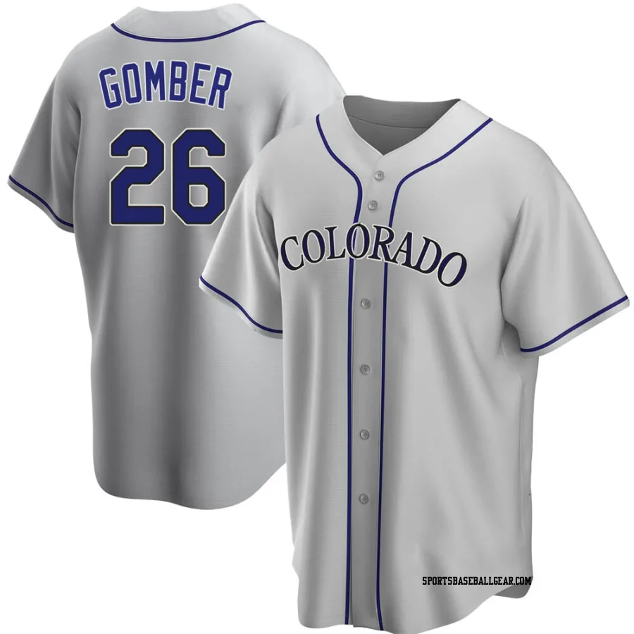 Austin Gomber Men's Colorado Rockies Gray Replica Road Jersey