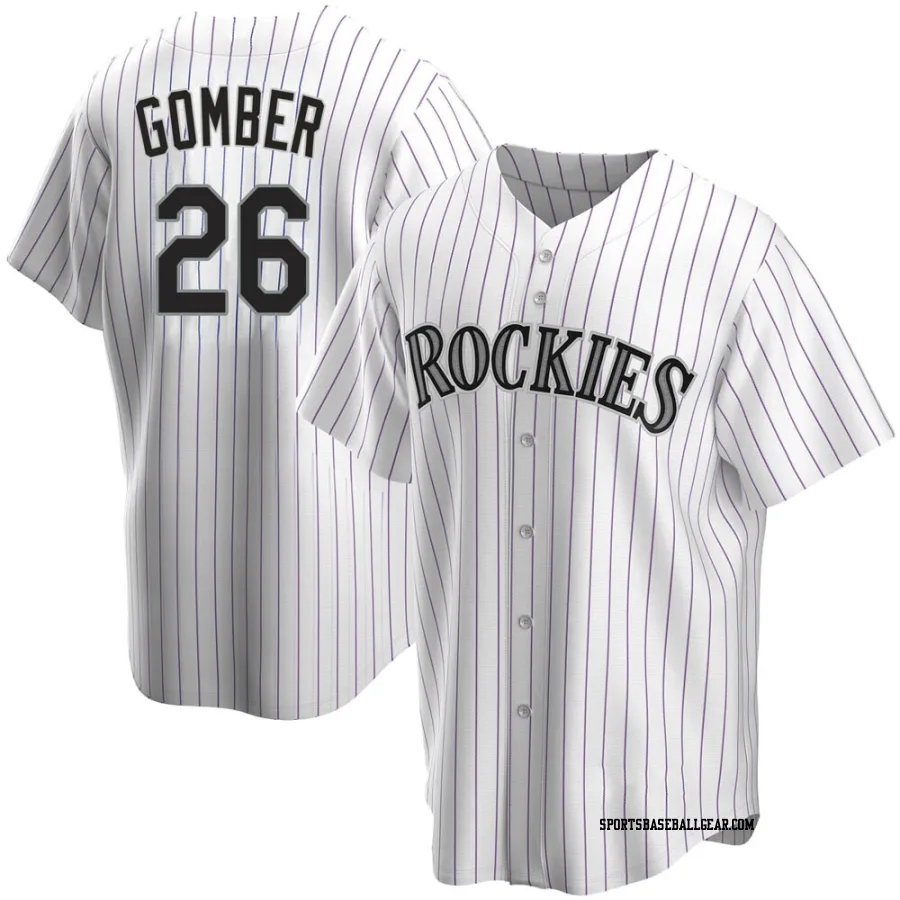 Austin Gomber Men's Colorado Rockies White Replica Home Jersey