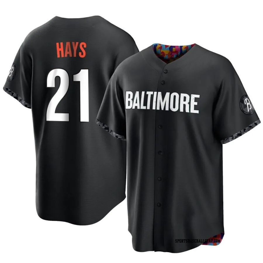 Austin Hays Men's Baltimore Orioles Black Replica 2023 City Connect Jersey