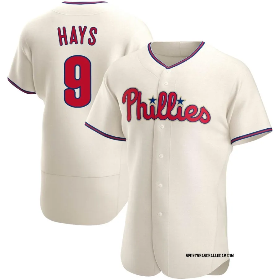 Austin Hays Men's Philadelphia Phillies Cream Authentic Alternate Jersey