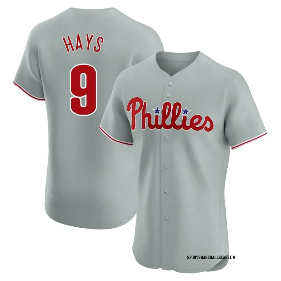 Austin Hays Men's Philadelphia Phillies Gray Elite Road Jersey