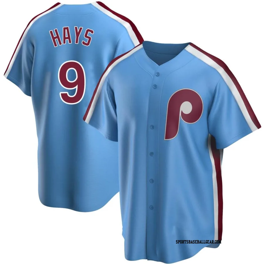 Austin Hays Men's Philadelphia Phillies Light Blue Replica Road Cooperstown Collection Jersey