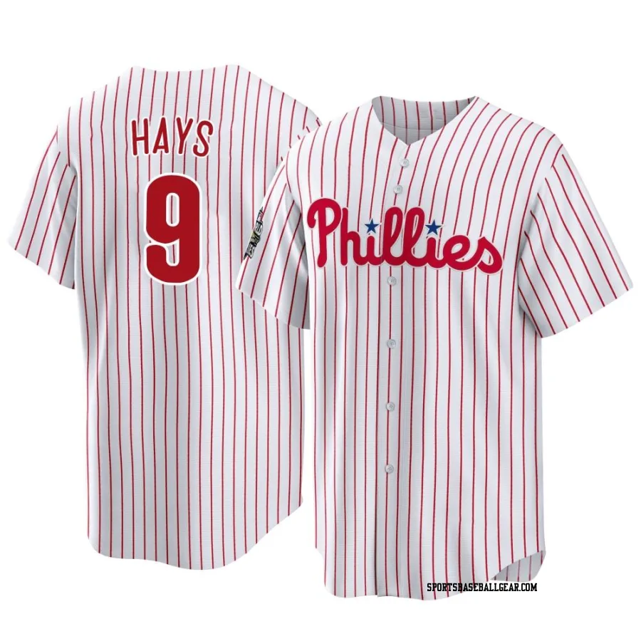 Austin Hays Men's Philadelphia Phillies White Replica 2022 World Series Home Jersey