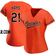 Austin Hays Women's Baltimore Orioles Orange Authentic Alternate Jersey