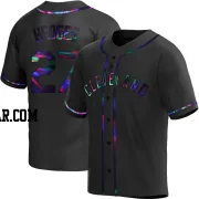 Austin Hedges Men's Cleveland Guardians Black Holographic Replica Alternate Jersey