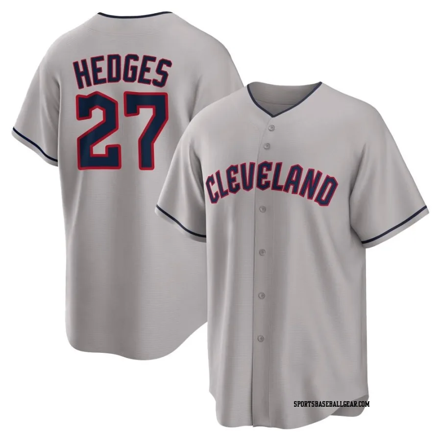 Austin Hedges Men's Cleveland Guardians Gray Replica Road Jersey