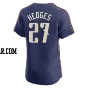 Austin Hedges Men's Cleveland Guardians Navy Elite 2024 City Connect Jersey