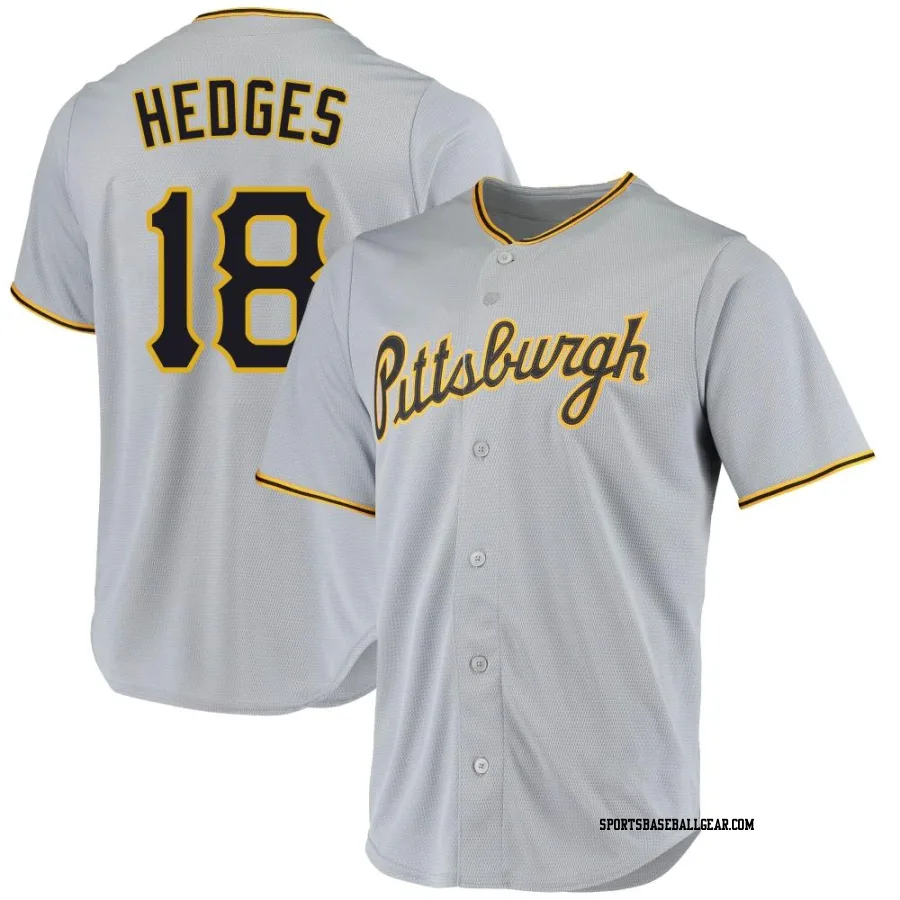 Austin Hedges Men's Pittsburgh Pirates Gray Replica Road Jersey