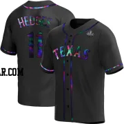 Austin Hedges Men's Texas Rangers Black Holographic Replica Alternate 2023 World Series Jersey