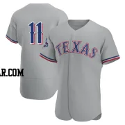 Austin Hedges Men's Texas Rangers Gray Authentic Road 2023 World Series Champions Jersey