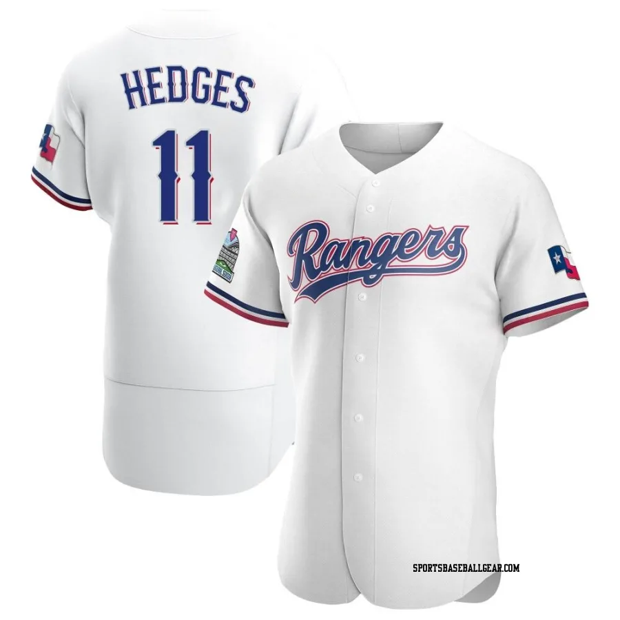 Austin Hedges Men's Texas Rangers White Authentic Home Jersey