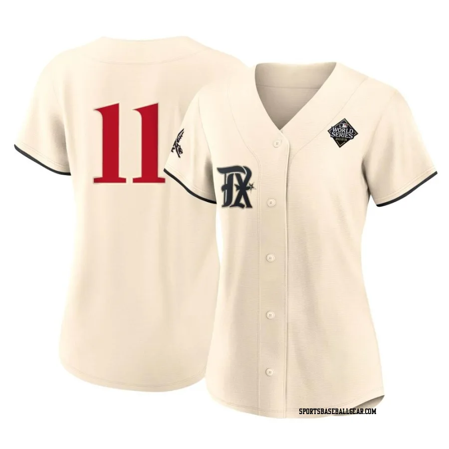 Austin Hedges Women's Texas Rangers Cream Replica 2023 City Connect 2023 World Series Jersey