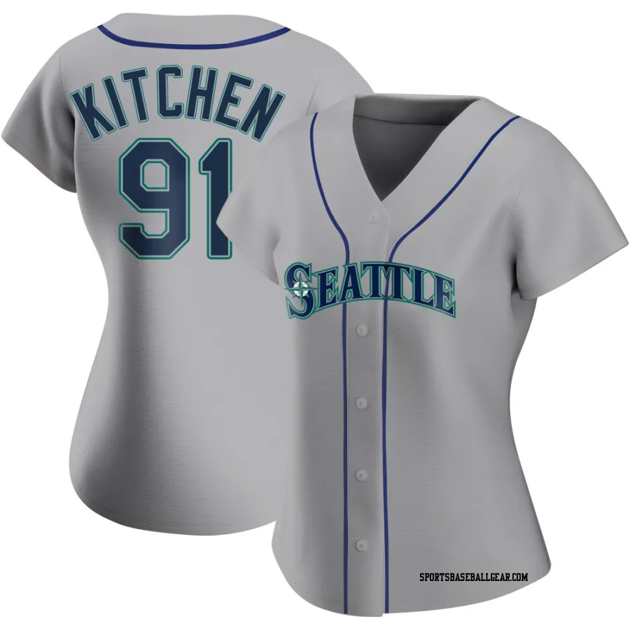 Austin Kitchen Women's Seattle Mariners Gray Authentic Road Jersey