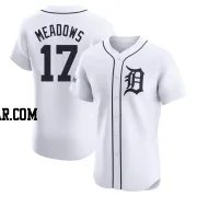 Austin Meadows Men's Detroit Tigers White Elite Home Patch Jersey