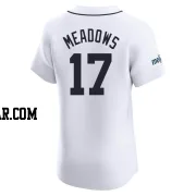 Austin Meadows Men's Detroit Tigers White Elite Home Patch Jersey