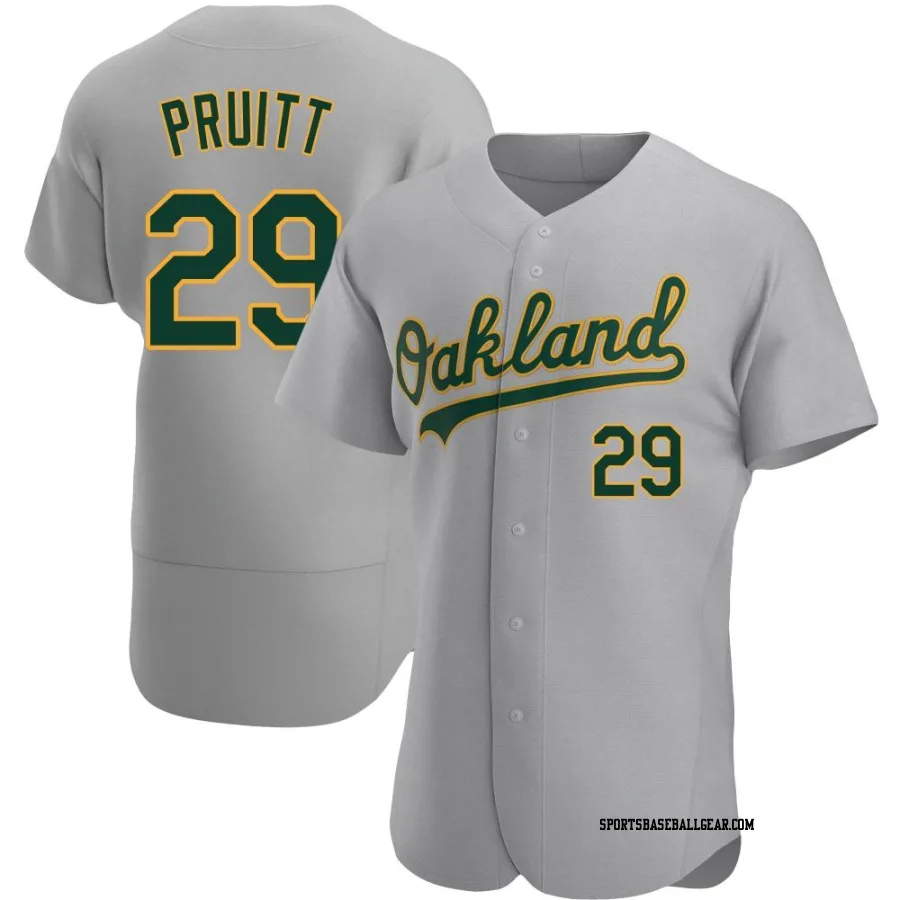 Austin Pruitt Men's Oakland Athletics Gray Authentic Road Jersey