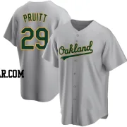 Austin Pruitt Men's Oakland Athletics Gray Replica Road Jersey