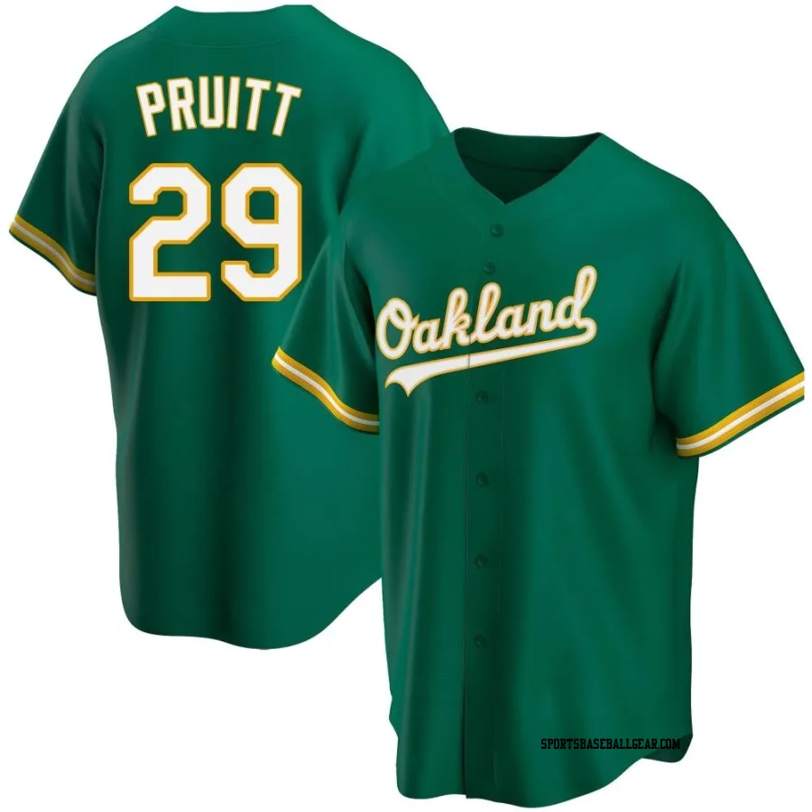 Austin Pruitt Men's Oakland Athletics Green Replica Kelly Alternate Jersey