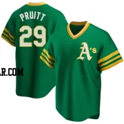 Austin Pruitt Men's Oakland Athletics Green Replica R Kelly Road Cooperstown Collection Jersey