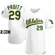 Austin Pruitt Men's Oakland Athletics White Authentic Home Jersey