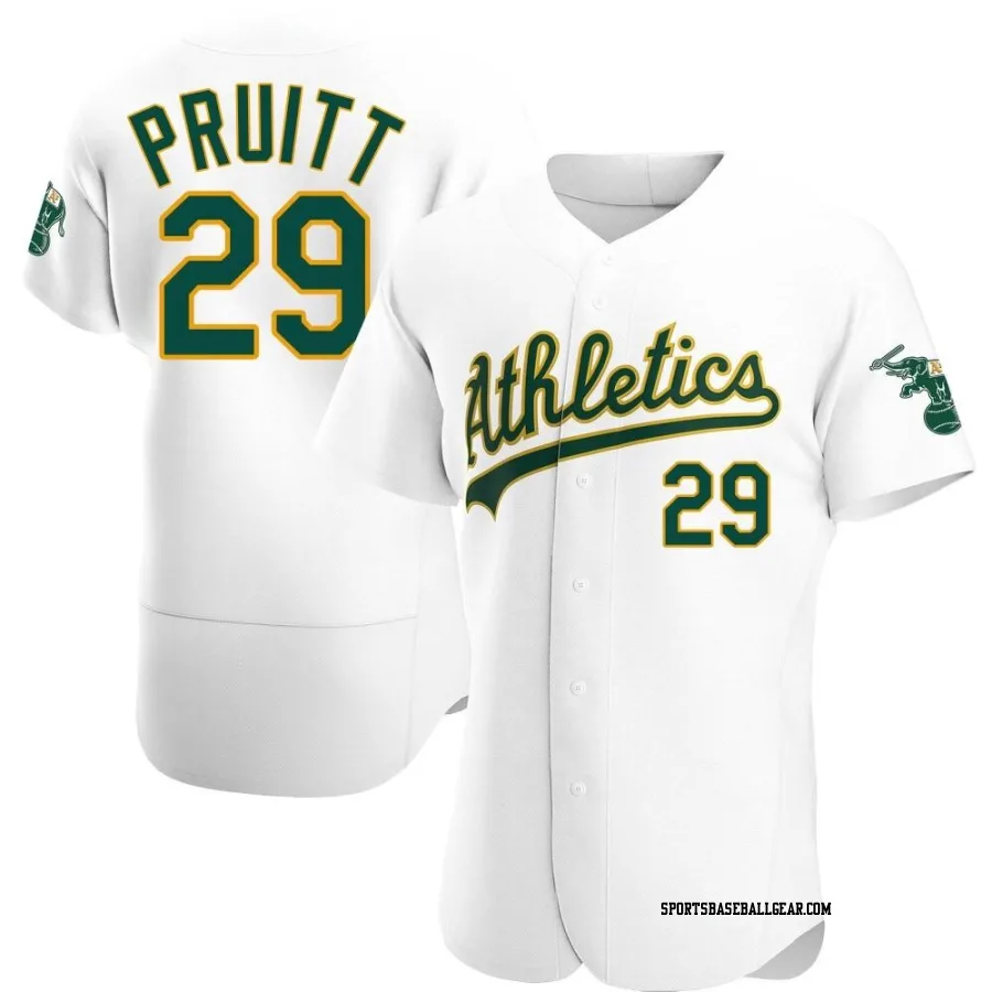 Austin Pruitt Men's Oakland Athletics White Authentic Home Jersey