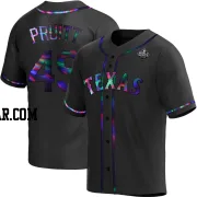 Austin Pruitt Men's Texas Rangers Black Holographic Replica Alternate 2023 World Series Jersey