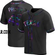 Austin Pruitt Men's Texas Rangers Black Holographic Replica Alternate Jersey