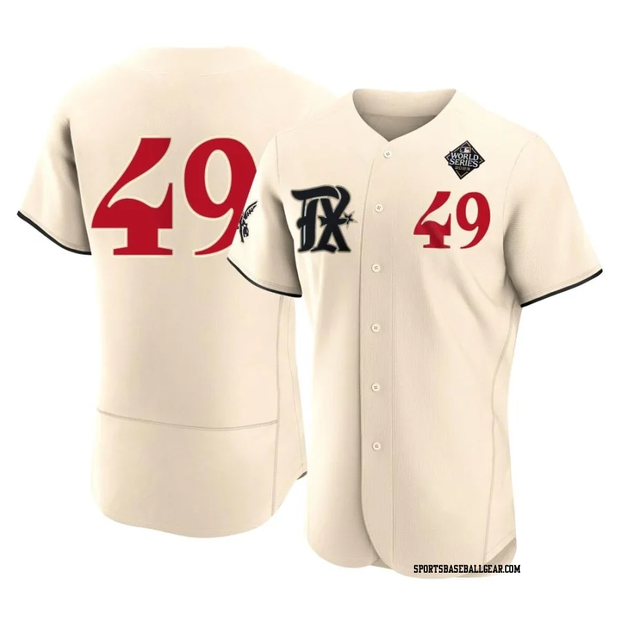 Austin Pruitt Men's Texas Rangers Cream Authentic 2023 City Connect 2023 World Series Jersey