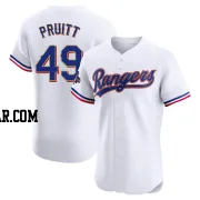 Austin Pruitt Men's Texas Rangers Gold Elite White 2024 Collection Jersey