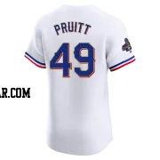 Austin Pruitt Men's Texas Rangers Gold Elite White 2024 Collection Jersey