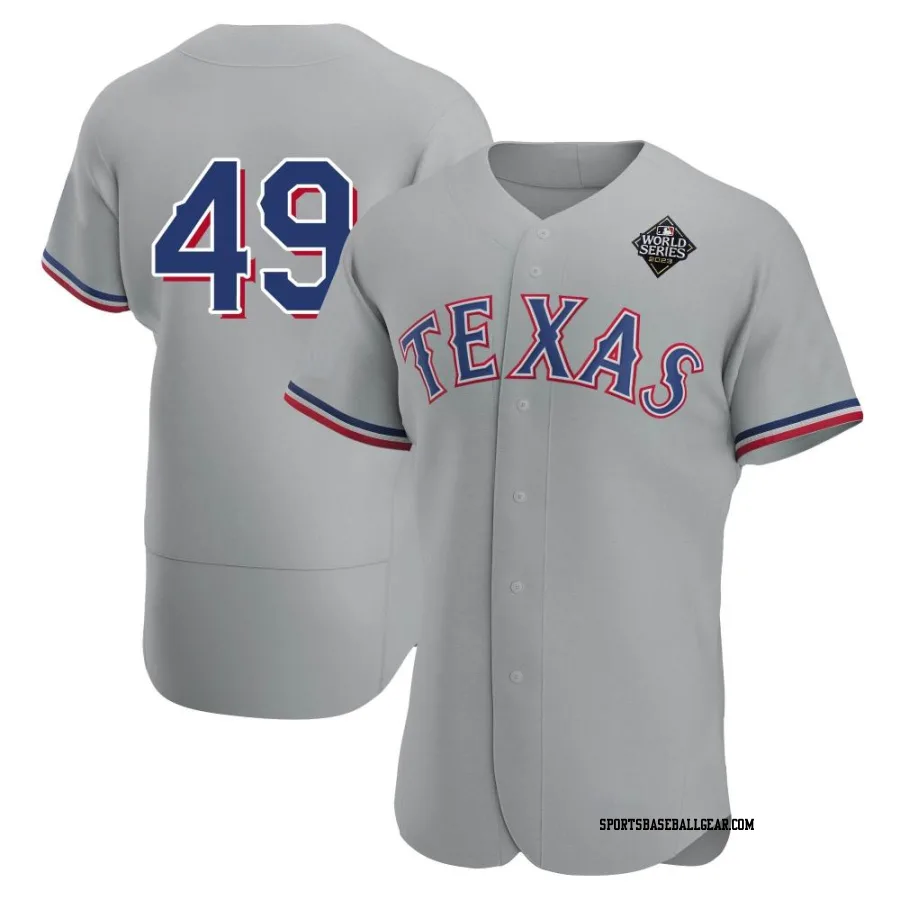 Austin Pruitt Men's Texas Rangers Gray Authentic Road 2023 World Series Jersey