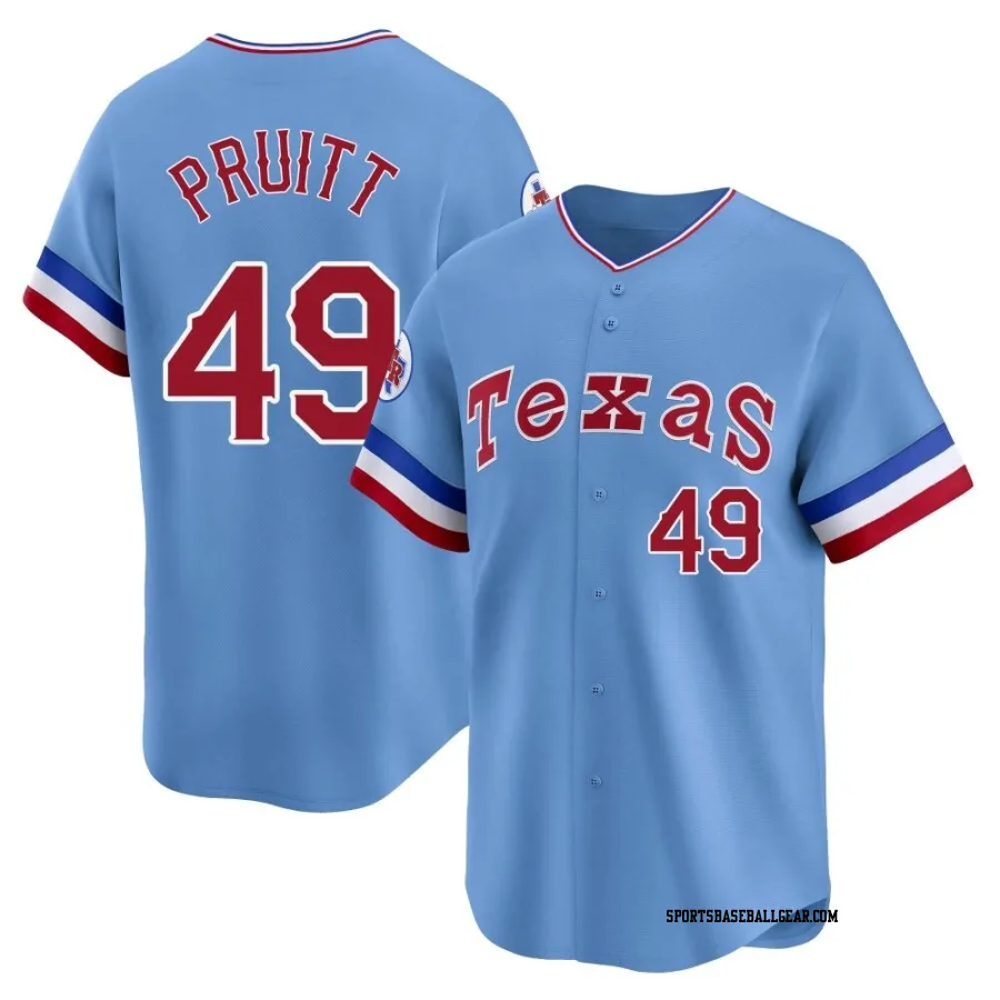 Austin Pruitt Men's Texas Rangers Light Blue Limited Cooperstown Collection Jersey