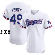 Austin Pruitt Men's Texas Rangers White Elite Home Jersey